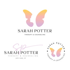 Therapy Mind Health Logo, Psychology Counseling  Logo, Butterfly Logo Design, Life Coach Logo, Neurology Logo, Bird Logo, Wellness Logo