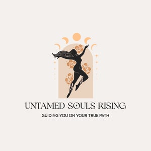 Kit de marca de logotipo de mujer espiritual, logotipo de entrenamiento de terapia, marca femenina, incluidas submarcas, fuentes, colores, tarjetas de visita y marcas de agua