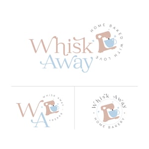 Suite de logotipos de batidor de pastel de panadería, logotipo prefabricado para panadero y decorador de pasteles, logotipo de página de cocina, marca de logotipo de horneado en redes sociales, diseñador de logotipos