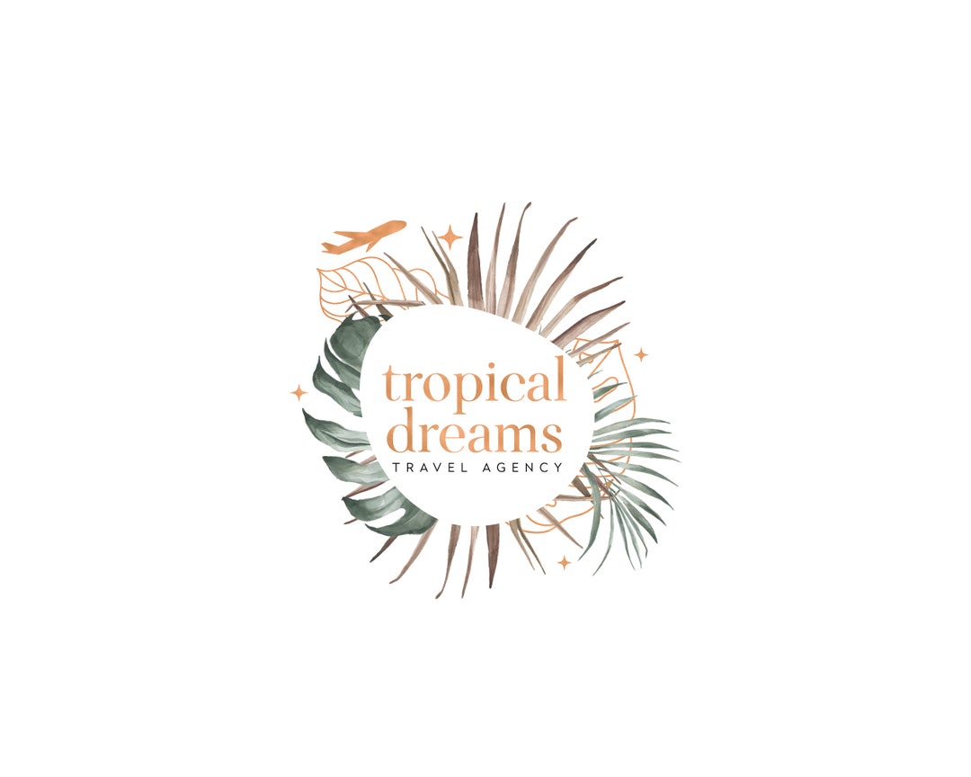Travel Boho Tropical Logo Spa Palm Leaf Monstera Beauty Logo - Etsy
