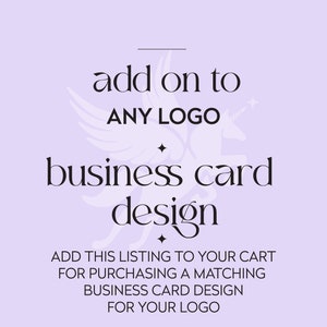 Business Card Add On für Logo Bestellungen | Bitte kaufe nur, wenn du bereits ein Logo erworben hast oder es zu einem Logo-Paket hinzufügen möchtest