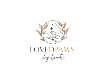 Celestial Dog Paw Logo Design: Pet Business Branding Kit