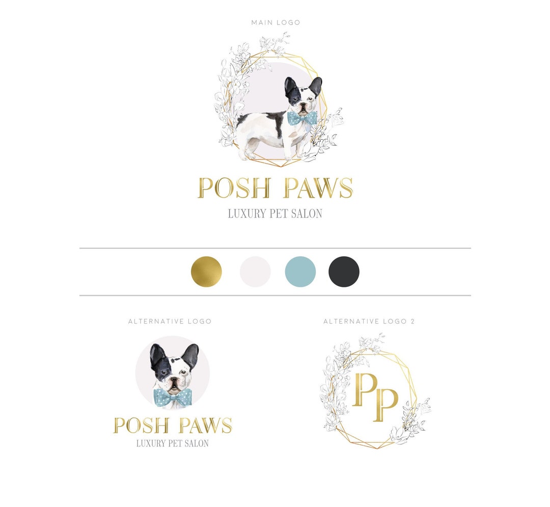 Pet Salon Grooming Logo Design, Pet Spa, Pet Care, Dog Grooming, Luxury
