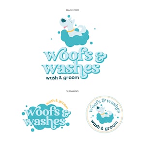 Dog Pet Grooming Logo Design | Cute Dog Logo | Dog Washing Logo | Dog Grooming Salon Logo | Pet Spa Logo