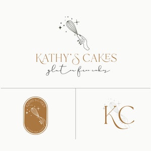 Whisk Cake Bakery Sweets Cooking Logo Design | Whisk Logo | Hand Drawn Logo | Baking Logo | Cake Shop Branding Kit