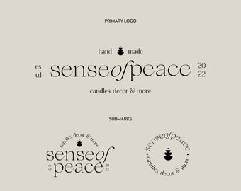 Premade Decor Candle Logo Design | Interior Design Logo Branding | Elegant Minimalist Logo | Shop Logo Design |  Yoga Logo |  Logo Designer