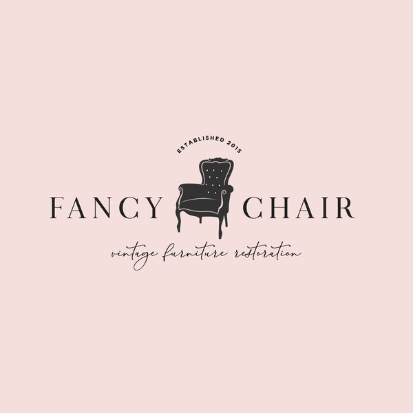 Chair Furniture Home Decor Vintage Logo | Furniture Restoration Logo Branding | Boutique Logo | Watermark | Custom Branding