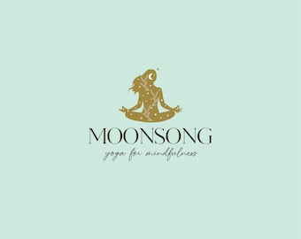 Celestial Yoga Logo Design | Moon Magic, Spiritual Branding Kit