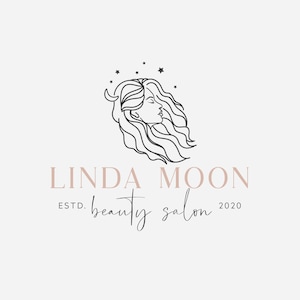 Schönheit Frau Logo Design | Haarpflege-Logo-Set | Celestial Mystical Logo | Beauty Shop Logo | Feminines Brading Design | Logo Designer