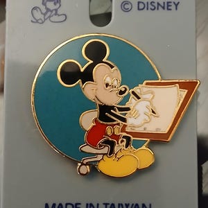MGM Studios 1989 Disney Mickey Mouse Sketching on Storyboard Pin