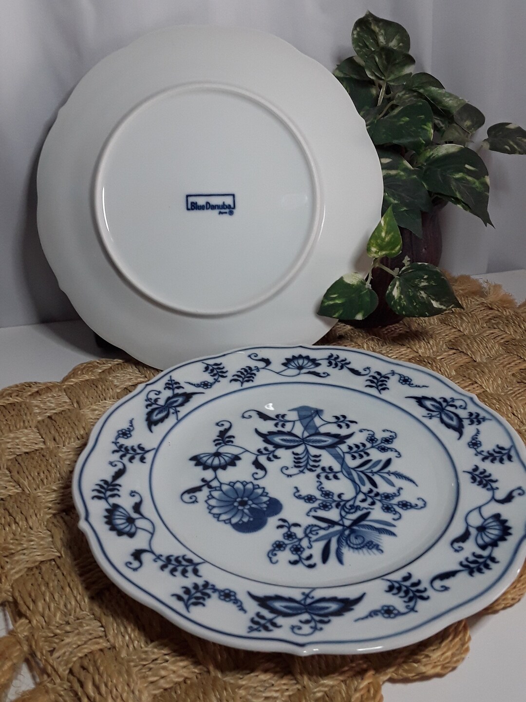 Set of Two 2 10.25 Dinner Plates Porcelain Blue Danube Blue Onion Made ...