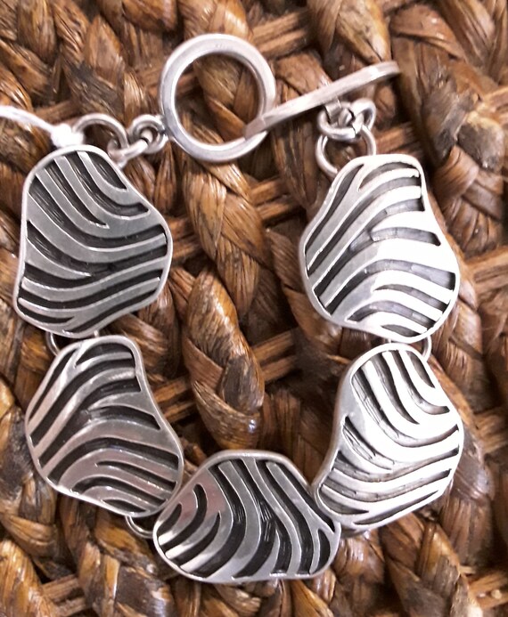 Vintage Mexican Mexico Sterling Modernist Bracelet