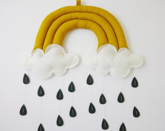 Mustard Rainbow wall hanging by Calico Clouds