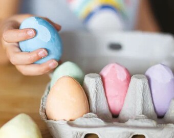 Six Coloured Chalk Eggs in carton