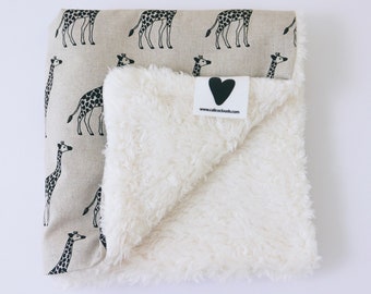 Natural Giraffe comforter blanket made by Calico Clouds