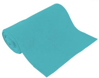 Organic cuffcotton elastane - turquoise uni solid colour - German production - smooth cuff 70 cm in hose - GOTs Ökotex 100 kba