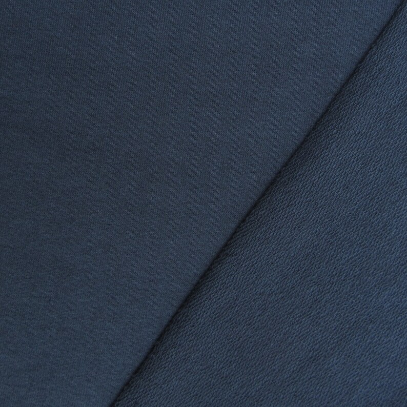 Bio French Terry Blau Meliert Sommerjersey Sommersweat Sweat Biobaumwolle kba
