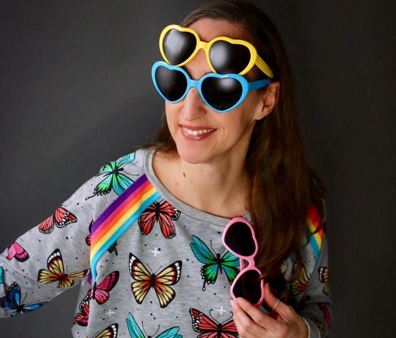 Wanderlust Butterfly Bio-JERSEY White Bunt Butterflies Hamburger Love Biostoff Biober Cotton kba GOTs Albstes