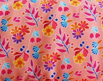 Life Loves You Giggles Organic JERSEY Hamburger Love Organic Fabric Organic Cotton kba GOTs Albstoffe Flowers Flowers Floral Pink Pink Colorful