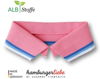 Polo Me College 04 Polo Collar pink blue light blue white albstes hamburger love organic cotton-size can be selected S M