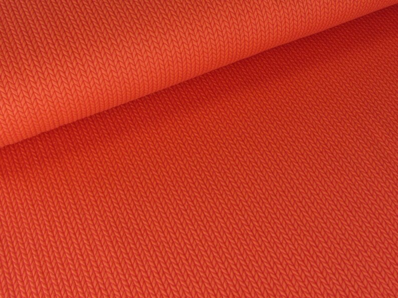 Wanderlust Hamburger Love Knit Knit Luce Rosso Flame Red Orange Jacquard Jersey Organic Fabric Cotton Fabric Cotton Jersey Chunky Albstoff image 2