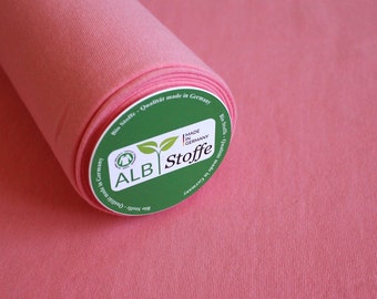 organic cotton fabric smooth ribbing made in Germany pink ribbing