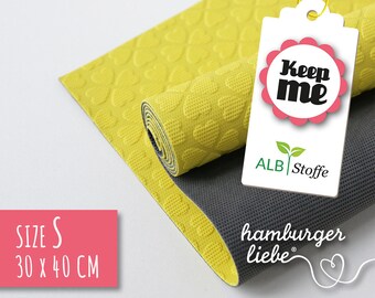 Keep Me S 30 x 40 cm yellow dark grey albstes-natural rubber antirug mat seatable detergents-vegan leather replacement