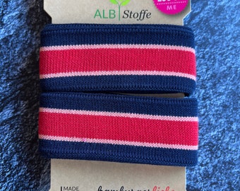 Stripe Me College 26 ribbon blue pink red striped Albstoffe Hamburger Liebe Check Point organic ribbons