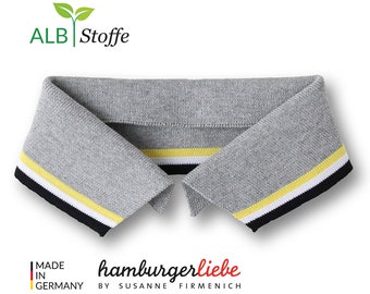 Polo Me College 08 Polo Collar Grey Reports Yellow Black Black White Albstes Hamburger Love Organic Cotton-Size Selection Can S M