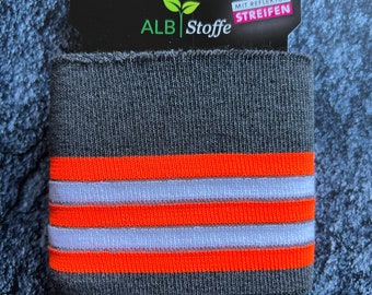 Cuff Me Reflector Safety 12 dark gray neon orange reflective stripes organic cuffs Albstoffe Hamburger Liebe bright reflector