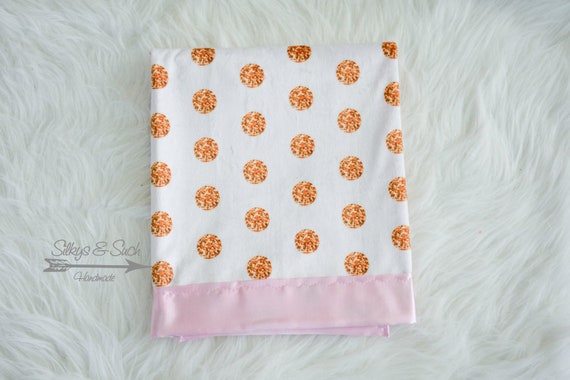 Pink Gold Silky Baby Blanket Silky Baby Blanket Minky And Etsy