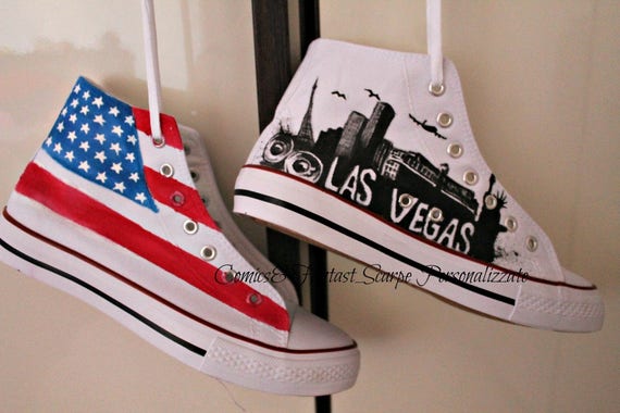 USA flag Converse | Etsy