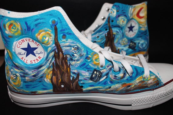 Starry Night dr Who Converse Shoes | Etsy