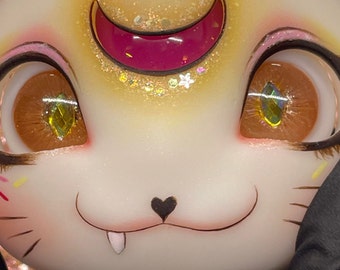 20mm yellow cateye crystal in golden mix Resin BJD Doll Eyes 6B