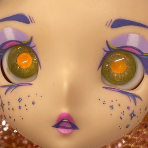 18mm yellow Mirror seaweed green marble Resin BJD Doll Eyes L44