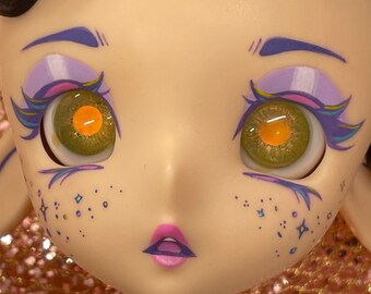 18mm yellow Mirror seaweed green marble Resin BJD Doll Eyes L44