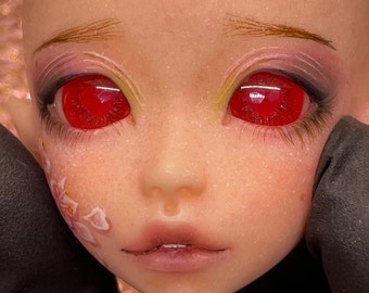 14mm red heart gem in red Resin BJD Doll Eyes PP50