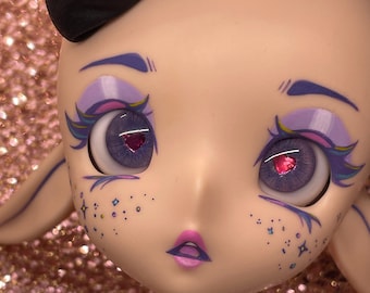 18mm heart crystal in lilac purple mix Resin BJD Doll Eyes 8B