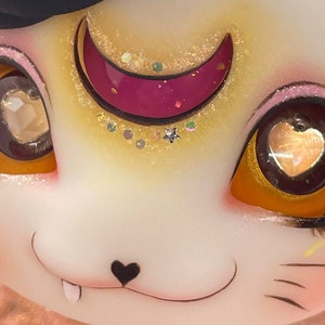 20mm heart gem in dark on gold Resin BJD Doll Eyes 13B