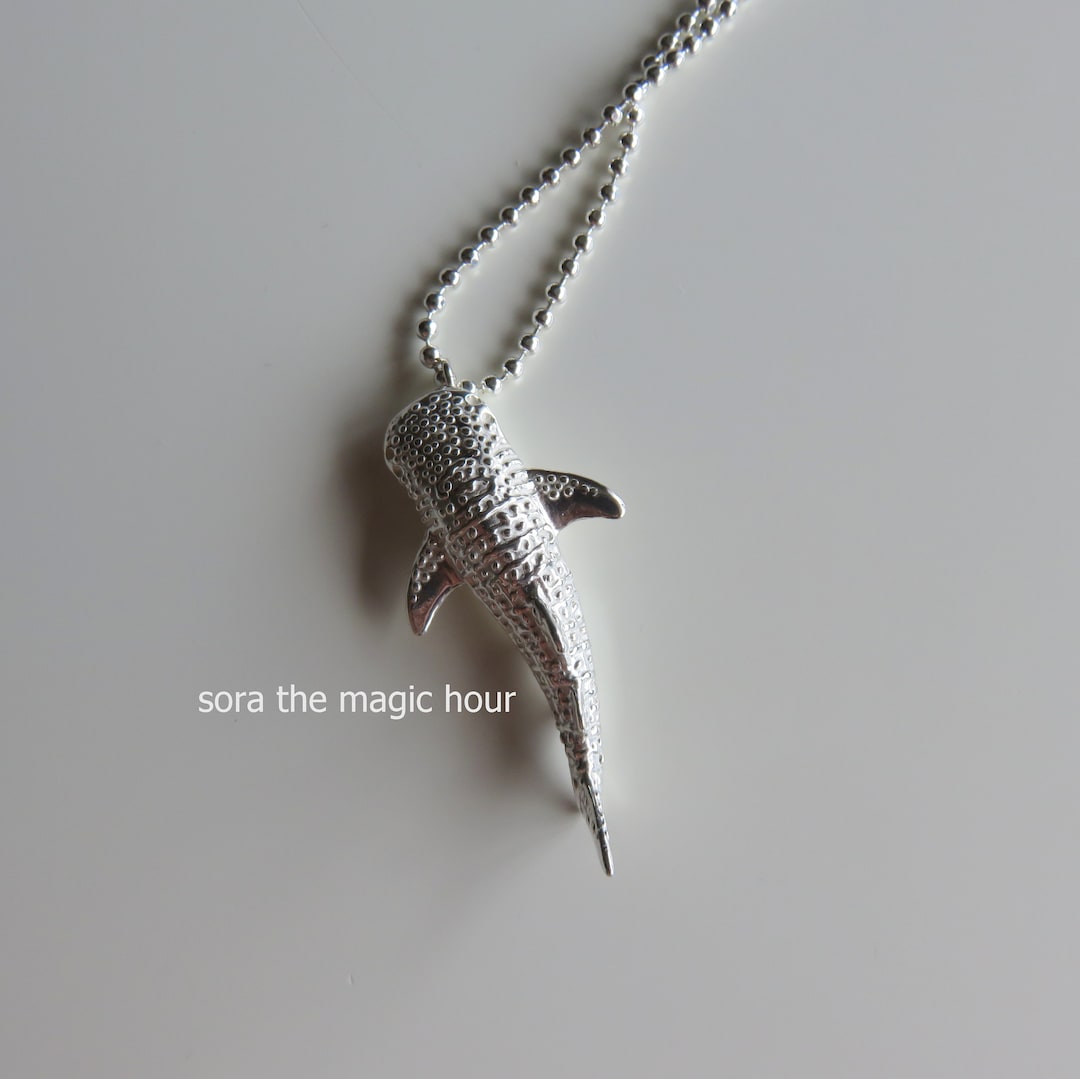 Whale Shark Necklace, Silver Necklace, Sea Animal Jewelry, Jinbee Zame