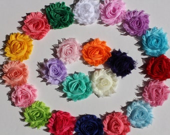 Wholesale 20x  Chiffon Shabby DIY Flowers Embellishment Craft Wedding Christening Party Free Postage