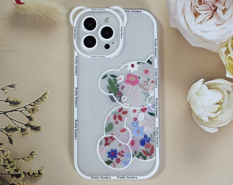 Bear Motif Clear Case For Apple iPhone 11 12 13 14 Plus Pro Max Shockproof Cover