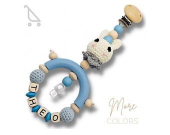 Bear Pram Charm Personalized Baby Push-Chair Stroller Decoration Bling | Wooden beads | Baby boys girls | Baby Shower Gift