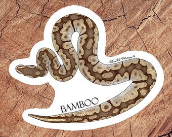 Ball Python Bamboo Morph Stickers, Laminated Stickers, Waterproof Stickers, Reptile Gifts, Snake Sticker