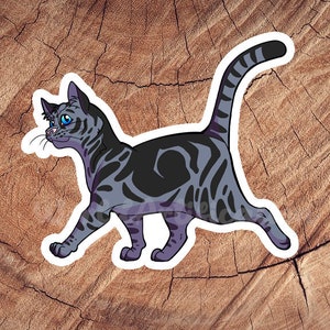 Gray Tabby Short Hair Cat Sticker, Waterproof Stickers, Laminated Stickers, Gift for Cat Lovers, Cat Decal