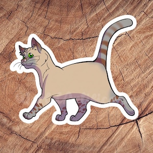 Lynx Point Siamese Short Hair Cat Sticker, Waterproof Stickers, Laminated Stickers, Gift for Cat Lovers, Cat Decal