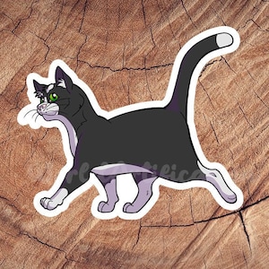 Black Tuxedo Short Hair Cat Sticker, Waterproof Stickers, Laminated Stickers, Gift for Cat Lovers, Cat Car Decal, Gift for Veterinary