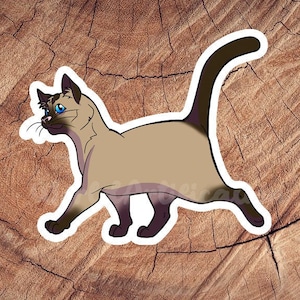 Siamese Short Hair Cat Sticker, Waterproof Stickers, Laminated Stickers, Gift for Cat Lovers, Cat Decal