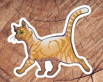 Orange Tabby Short Hair Cat Sticker, Waterproof Stickers, Laminated Stickers, Gift for Cat Lovers, Cat Decal