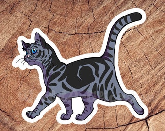 Gray Tabby Short Hair Cat Sticker, Waterproof Stickers, Laminated Stickers, Gift for Cat Lovers, Cat Decal